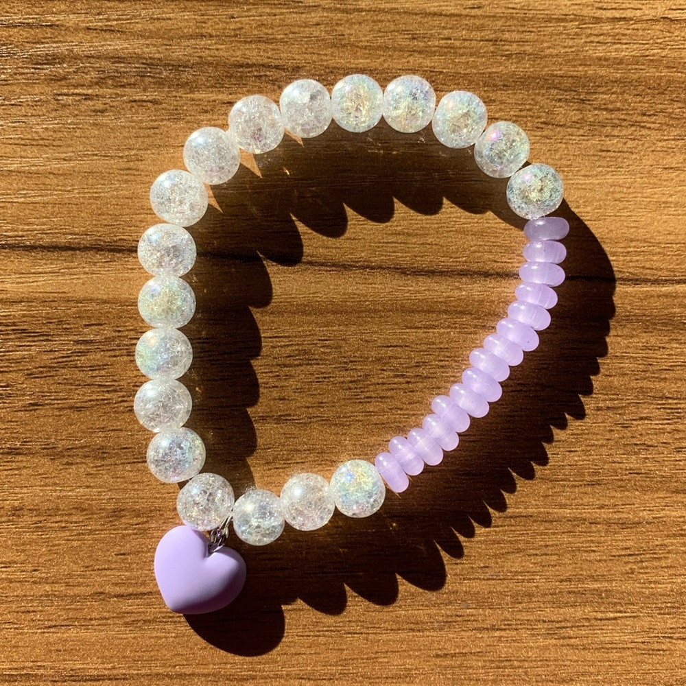 {Handmade} Bracelet with Purple Heart Charm